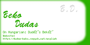 beko dudas business card